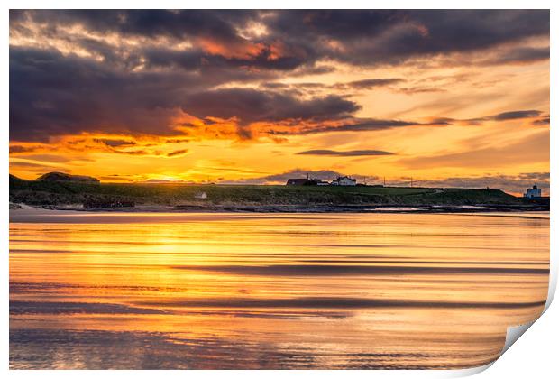 Bamburgh Reflections Print by Naylor's Photography