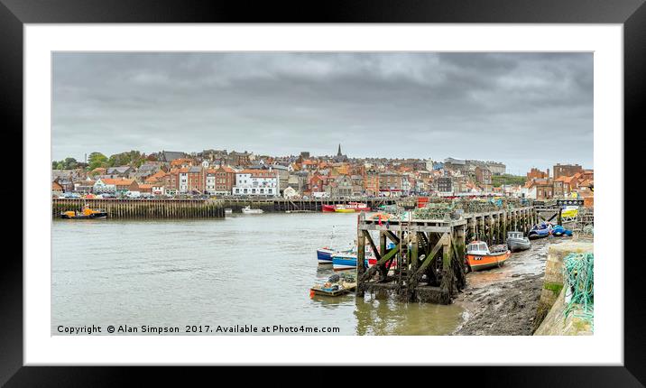 Whitby Harbour Framed Mounted Print by Alan Simpson