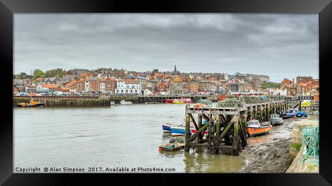 Whitby Harbour Framed Print by Alan Simpson