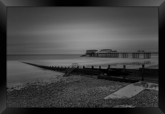 Cromer pier black and white Framed Print by Mark Hawkes
