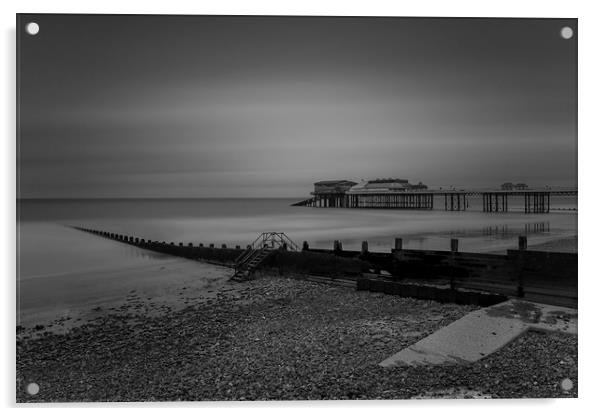 Cromer pier black and white Acrylic by Mark Hawkes