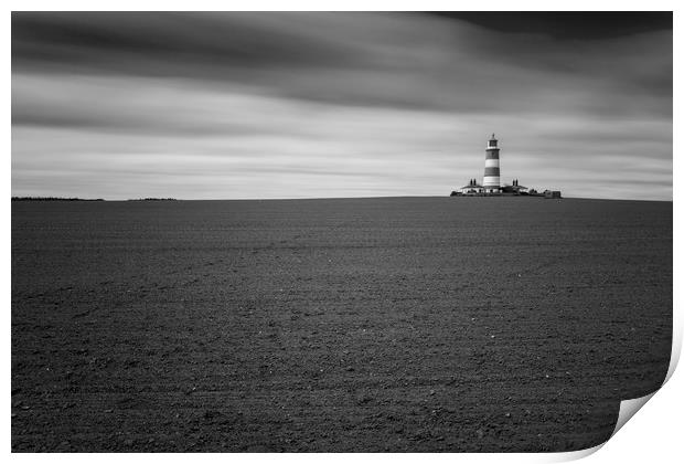Happisurgh Lighthouse Monochrome Print by Mark Hawkes