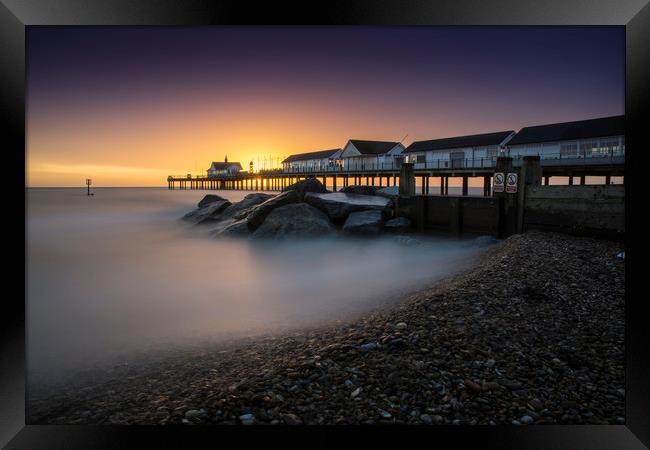 Southwold Pier at Sunrise Framed Print by Mark Hawkes
