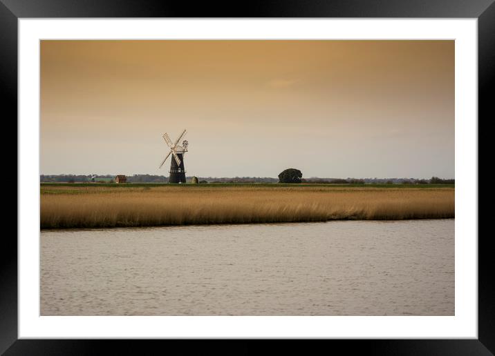Berney Arms windmill on the Norfolk Broads Framed Mounted Print by Mark Hawkes
