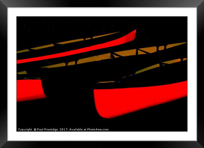  Red Canoes abstract                   Framed Mounted Print by Paul F Prestidge