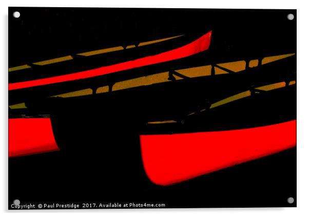  Red Canoes abstract                   Acrylic by Paul F Prestidge