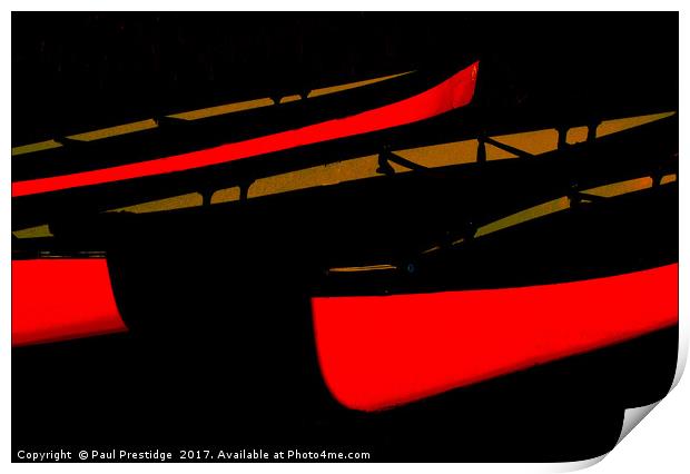  Red Canoes abstract                   Print by Paul F Prestidge