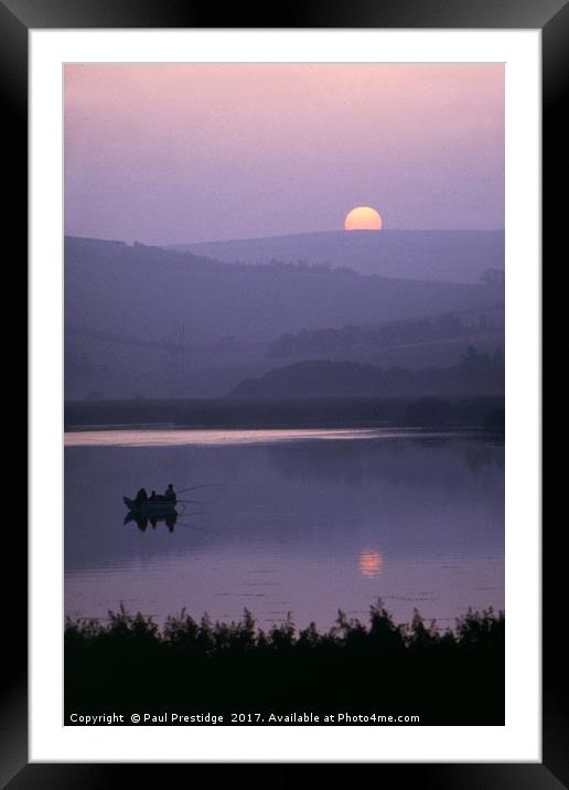 Anglers at Sunset Framed Mounted Print by Paul F Prestidge
