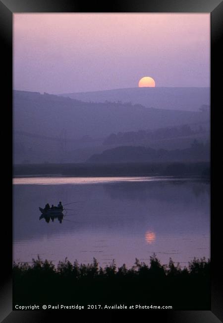 Anglers at Sunset Framed Print by Paul F Prestidge