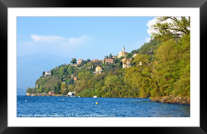 Lago Maggiore Scenery Framed Mounted Print by Gisela Scheffbuch
