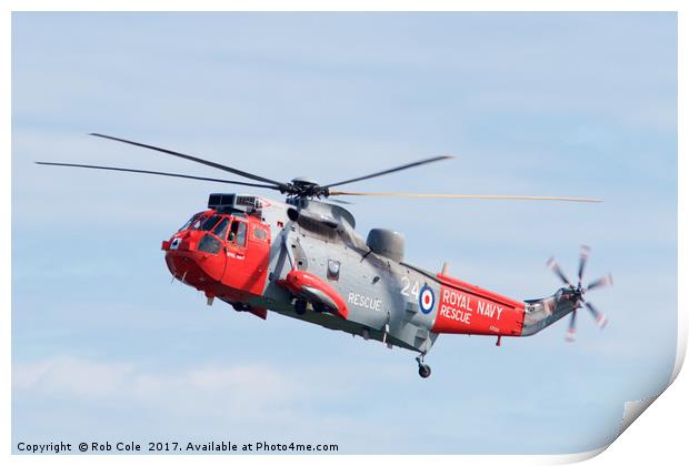 Royal Navy Sea King HU5 Helicopter, Sunderland Air Print by Rob Cole
