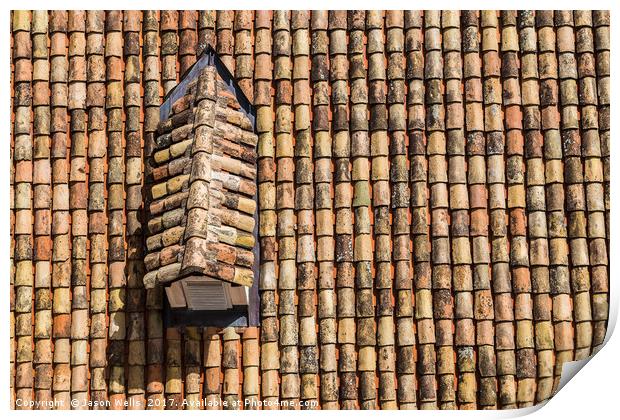 Waves of terracotta  tiles Print by Jason Wells