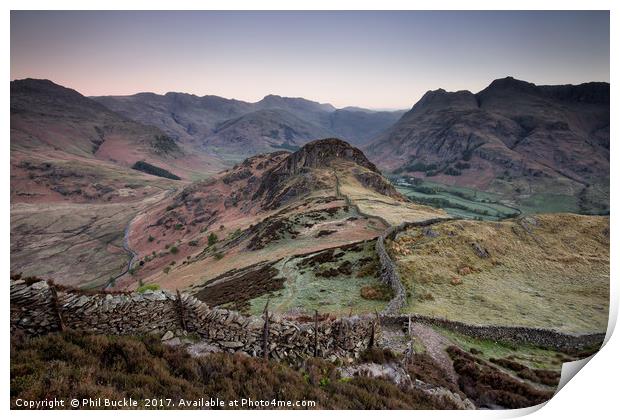 Lingmoor Fell to the Pikes Print by Phil Buckle
