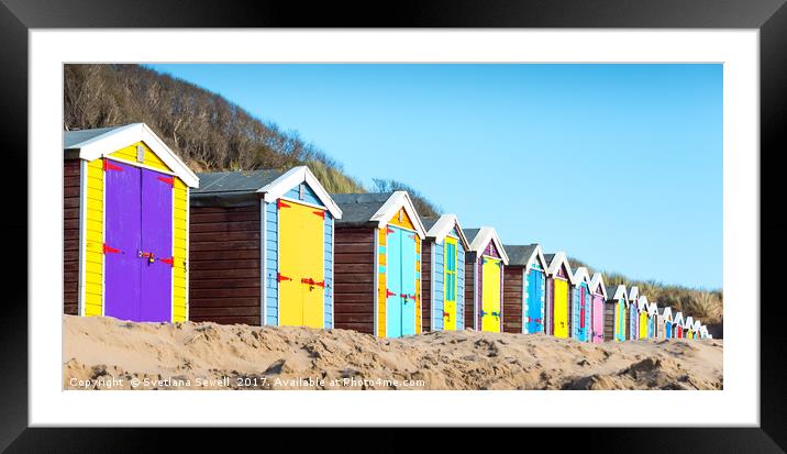 Beach Huts in a Row Framed Mounted Print by Svetlana Sewell