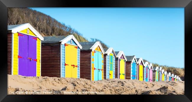 Beach Huts in a Row Framed Print by Svetlana Sewell