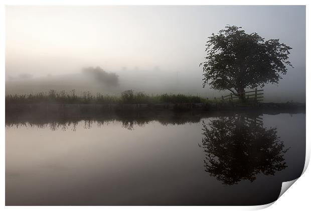 Mist On The Leeds & Liverpool Canal Print by Steve Glover