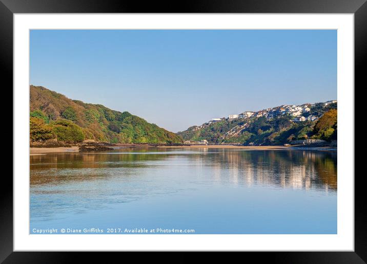 The Gannel Estuary looking towards Crantock Framed Mounted Print by Diane Griffiths