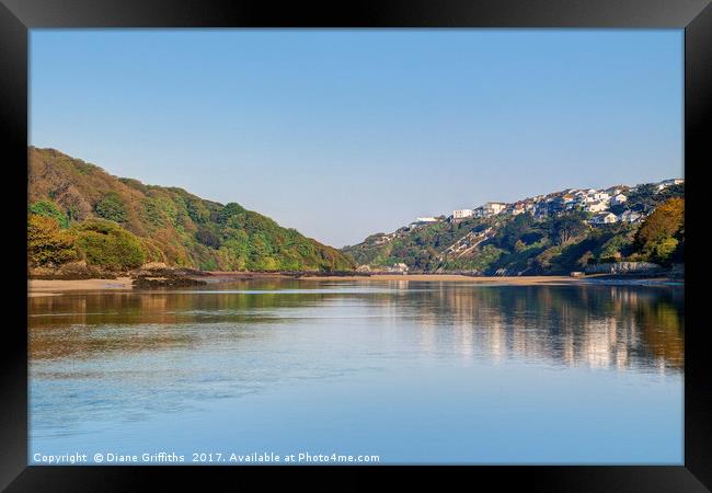 The Gannel Estuary looking towards Crantock Framed Print by Diane Griffiths