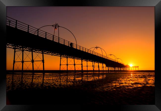 SUNSET AT SOUTHPORT Framed Print by Kevin Elias