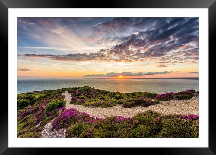 Headon Hill Sunset #3 Framed Mounted Print by Wight Landscapes