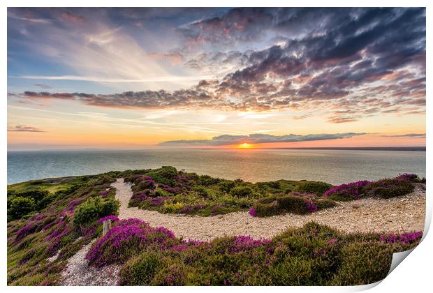 Headon Hill Sunset #3 Print by Wight Landscapes
