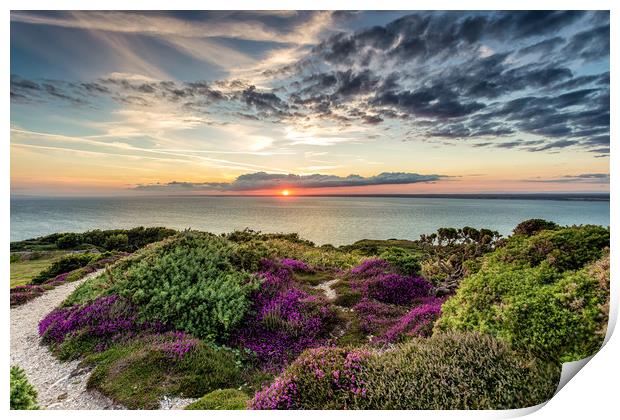 Headon Hill Sunset #4 Print by Wight Landscapes