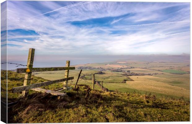 St Catherines Down Canvas Print by Wight Landscapes
