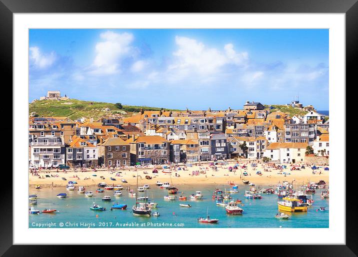 St Ives Bay Framed Mounted Print by Chris Harris