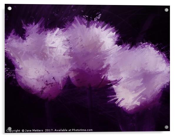 Lilac Tulips Acrylic by Jane Metters