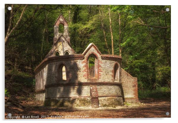 Bedham Mission Church Acrylic by Len Brook