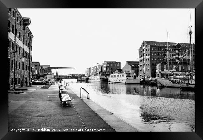 View along the Canal Framed Print by Paul Baldwin