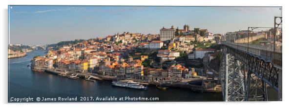 Porto Panorama Acrylic by James Rowland