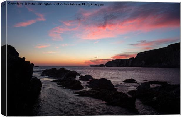 Sunset at Ayrmer Cove Canvas Print by Pete Hemington