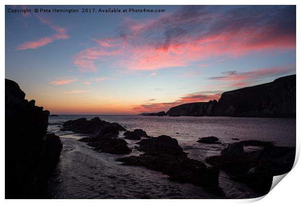 Sunset at Ayrmer Cove Print by Pete Hemington