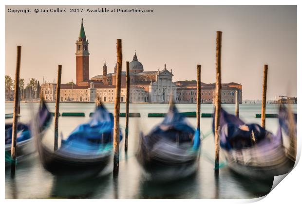 Gondolas and Beyond, Venice Print by Ian Collins