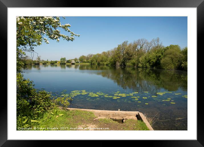 Summer Lake Framed Mounted Print by Simon Annable