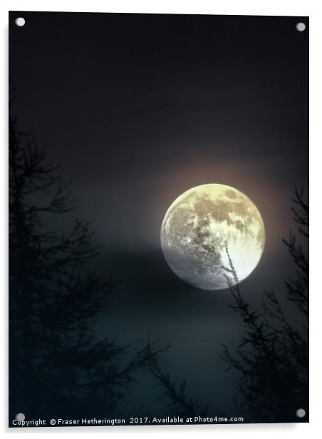 Lomond Moon Acrylic by Fraser Hetherington