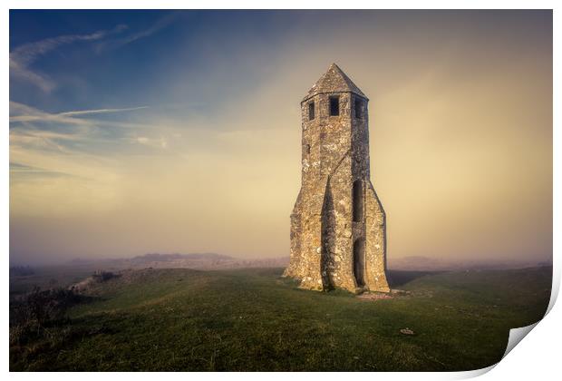 St Catherines Oratory Isle Of Wight Print by Wight Landscapes