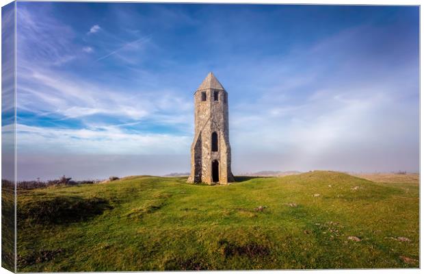 St Catherines Oratory The Pepperpot Canvas Print by Wight Landscapes