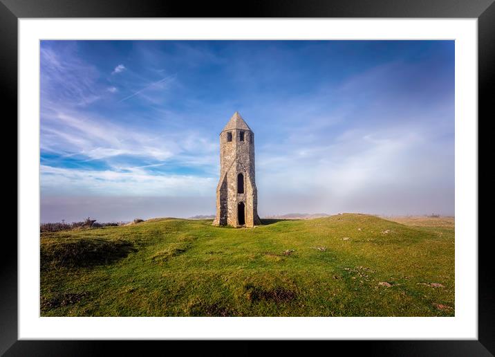 St Catherines Oratory The Pepperpot Framed Mounted Print by Wight Landscapes