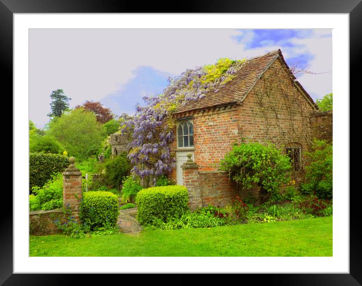 outbuilding in a walled garden  Framed Mounted Print by paul ratcliffe