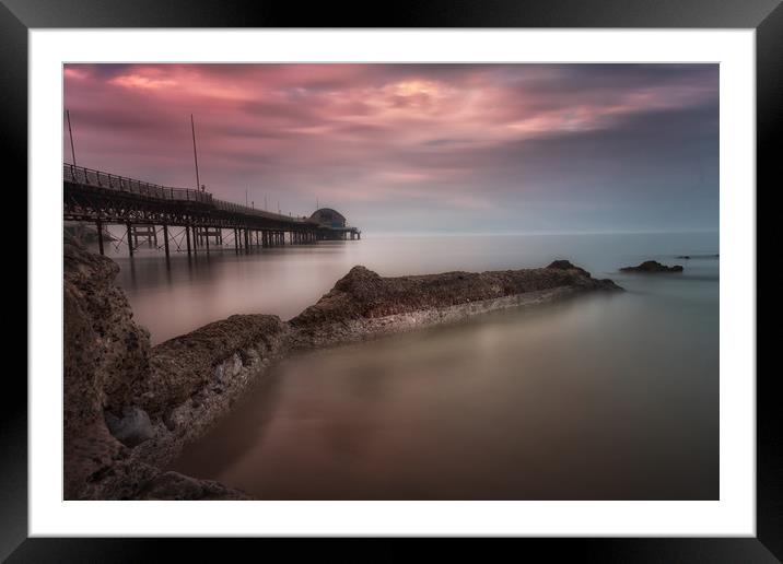Mumbles pier sunset Framed Mounted Print by Leighton Collins