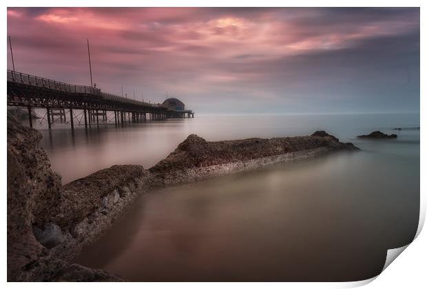 Mumbles pier sunset Print by Leighton Collins