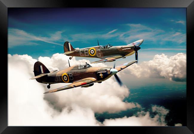 BBMF Spitfire and Hurricane Framed Print by J Biggadike