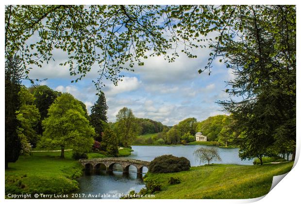 Stourhead House Gardens Print by Terry Lucas