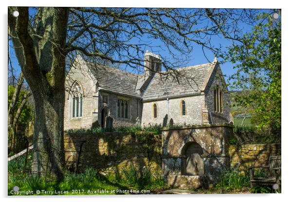 Church at Tyneham, Dorset Acrylic by Terry Lucas