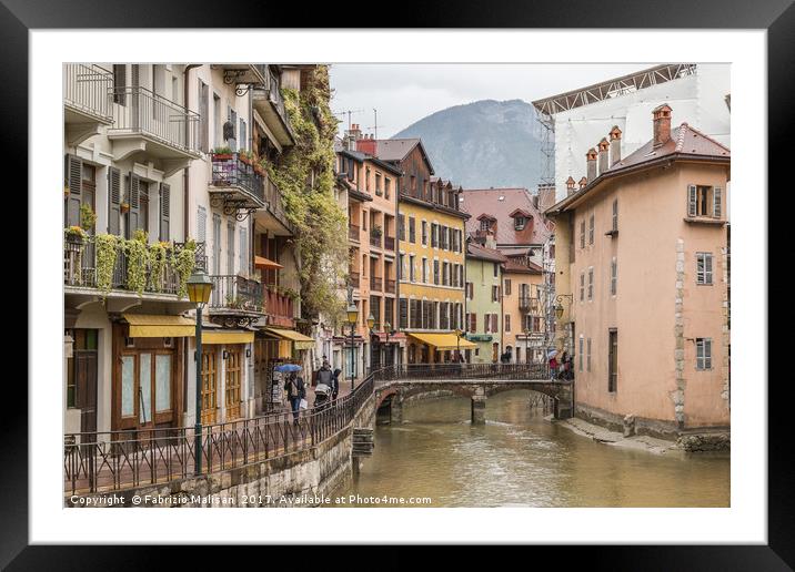 A rainy day in Annecy Le Vieux Framed Mounted Print by Fabrizio Malisan