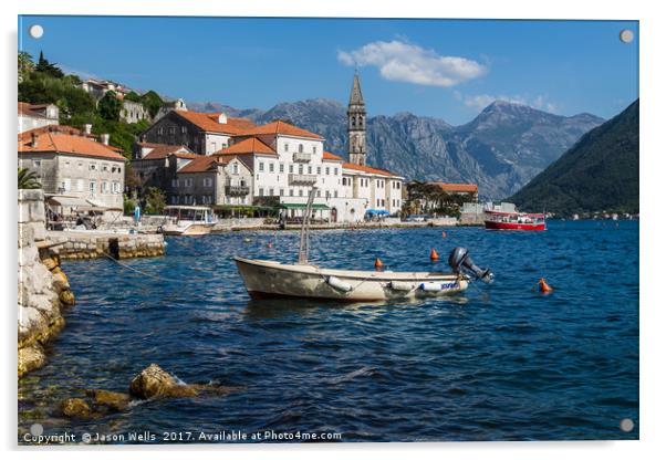 Perast in the Bay of Kotor Acrylic by Jason Wells