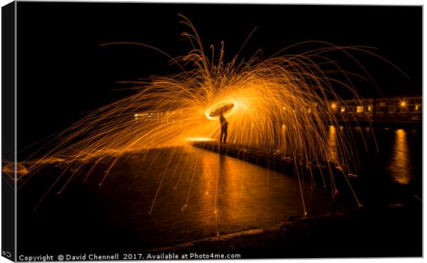 Wire Wool Spinning  Canvas Print by David Chennell