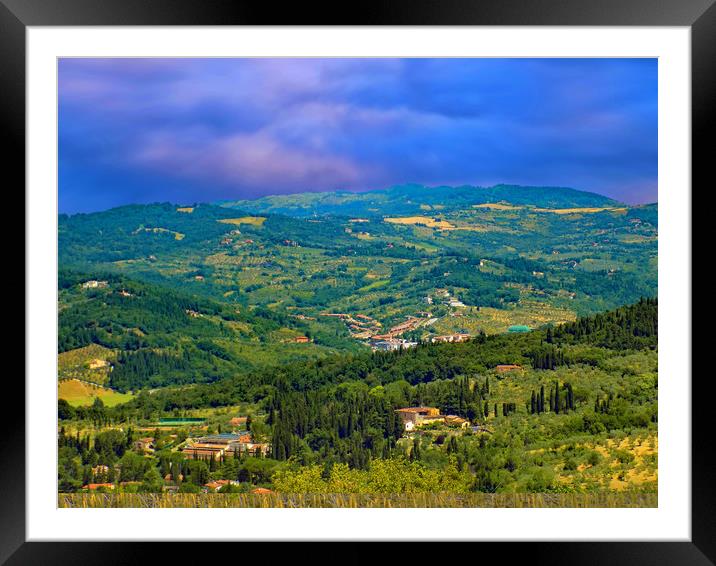 Tuscan landscape above firenze Framed Mounted Print by paul ratcliffe